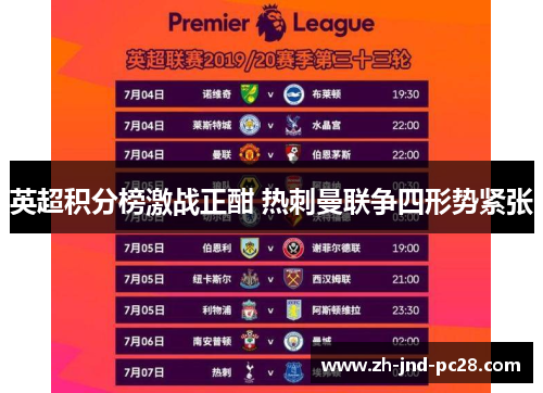 英超积分榜激战正酣 热刺曼联争四形势紧张 英超积分榜激战正酣 热刺曼联争四形势紧张